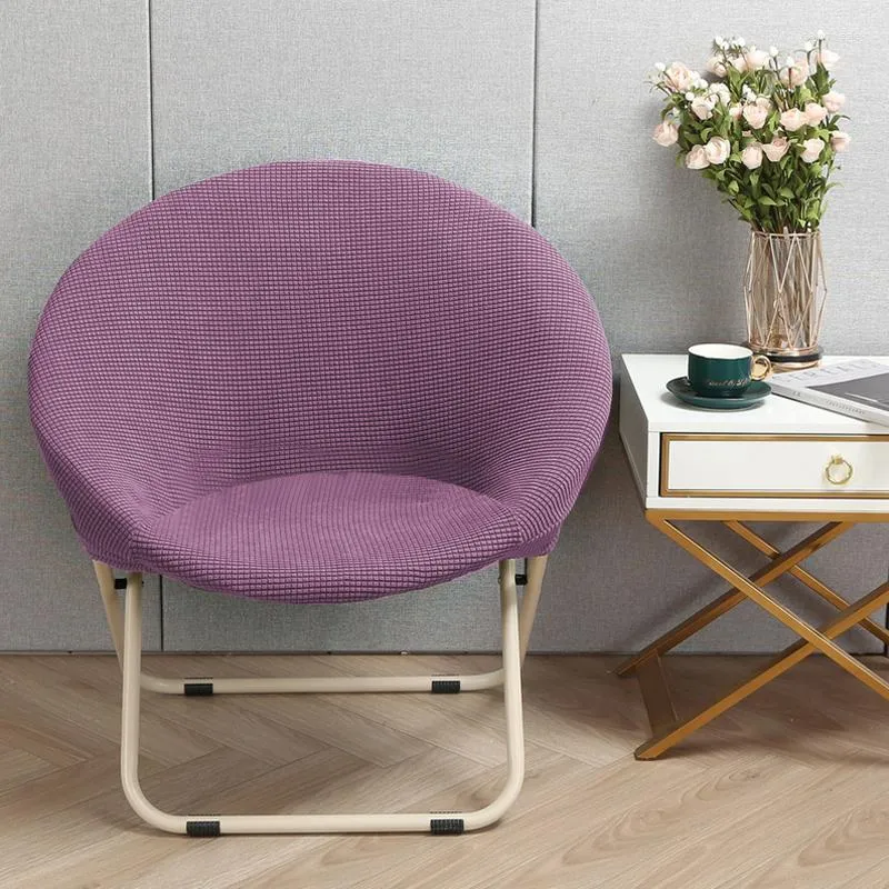 DHgate Round Nordic Elastic Moon Saucer Chair Cover Solid Lazy Folding Outdoor Protector Home Garden
