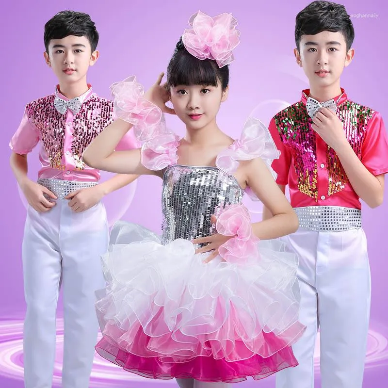 Stage Wear Children's Latin Dance Jazz Costumes Girls Clothes Pettiskirts Competition Dresses