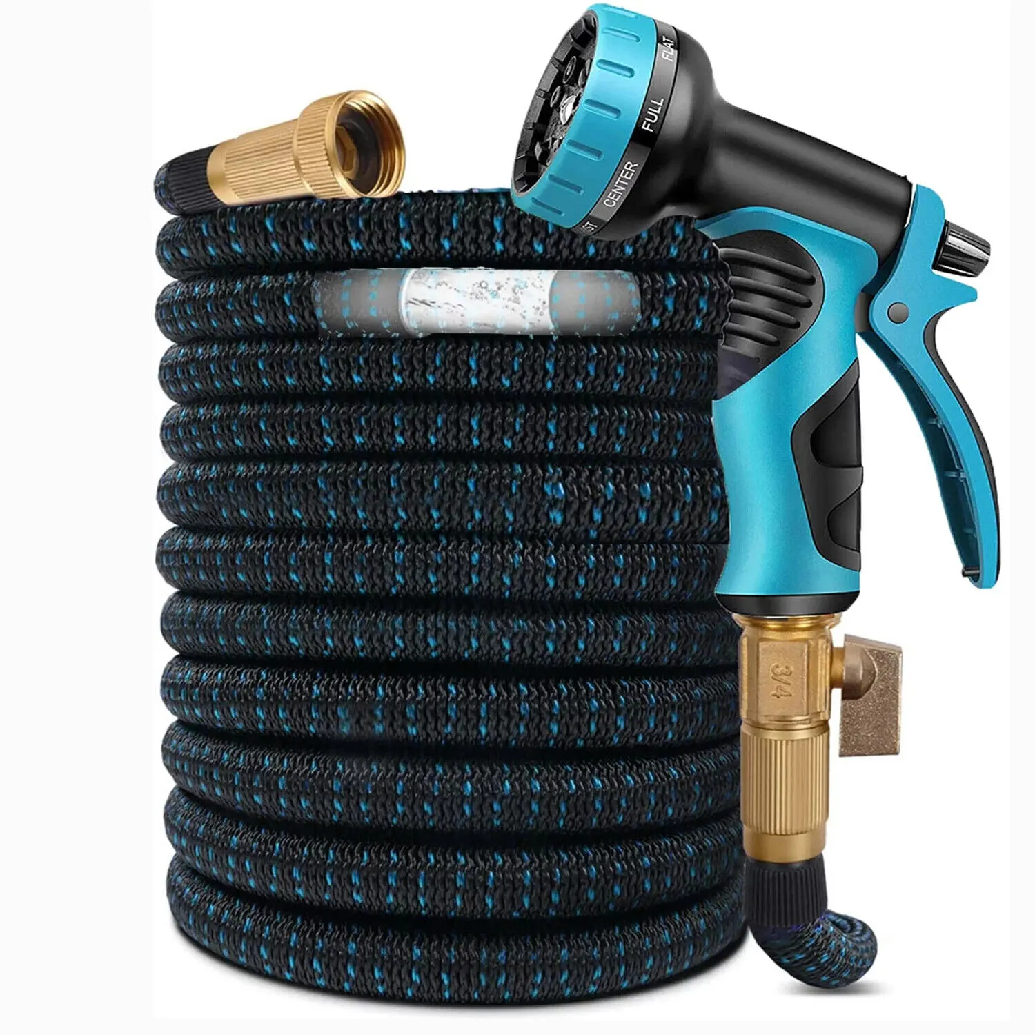 Expandable 50FT Garden Hose , Ultra Flexible Lightweight Water Hose Spray Nozzle