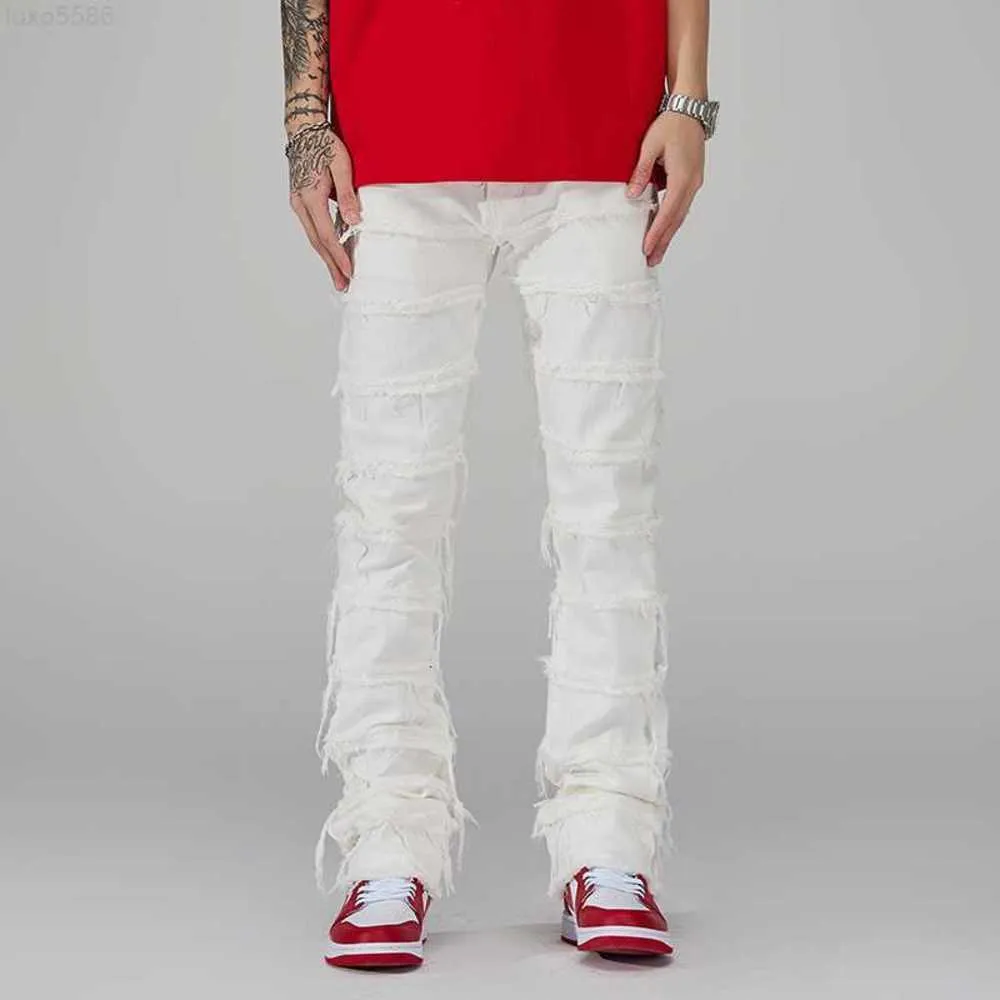 Jeans Masculino Punk Stacked Branco Reto Y2k Calça Grunge Moda Masculina Hip Hop Kpop Feminino Algodão Old Calças Longas Ropa Hombre 2306126da4