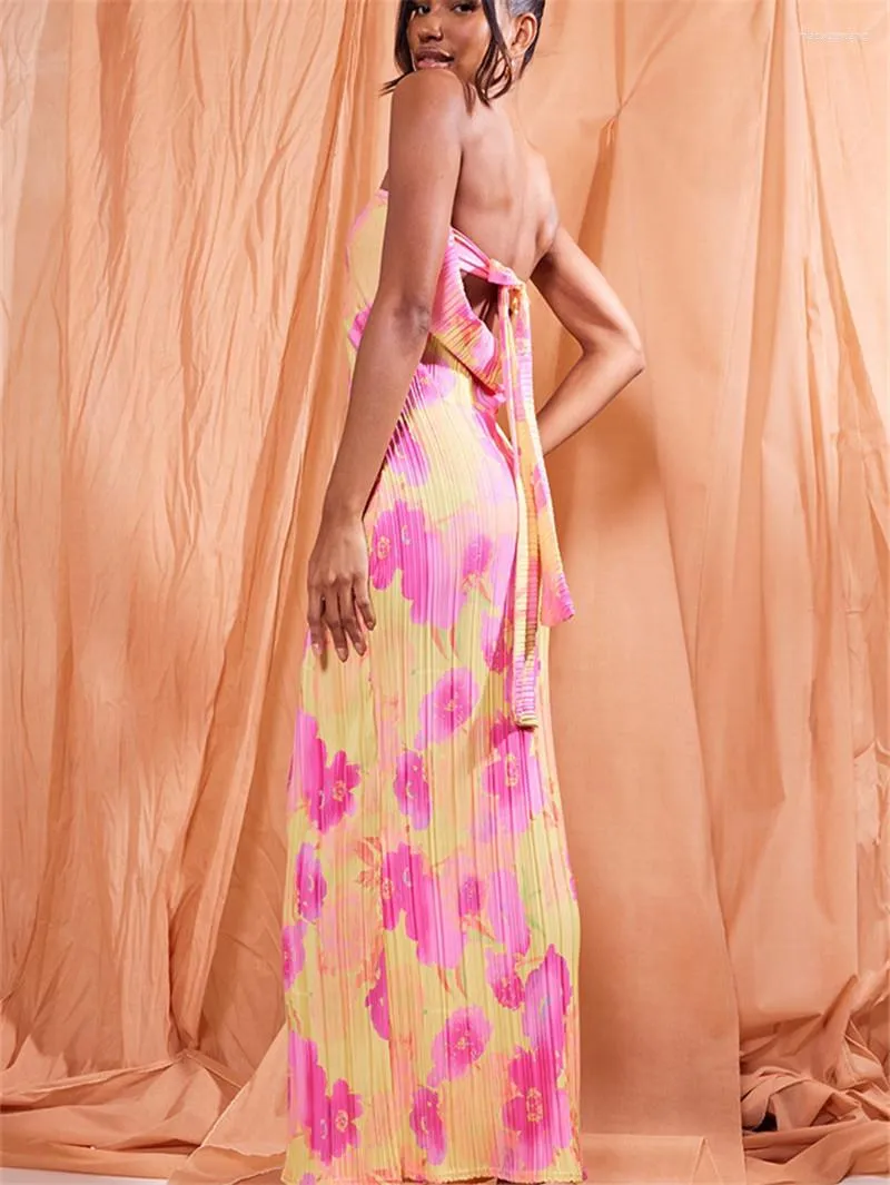 Womens Strapless Pleated Tie Dye Bodycon Maxi Dress with Empire Waist and Peplum Detail from Dhgate Basic & Casual Dresses - price 28.5 Womens Strapless Pleated Tie Dye Bodycon Maxi Dress with Empire Waist and Peplum Detail from Dhgate Basic & Casual Dresses - price 28.5