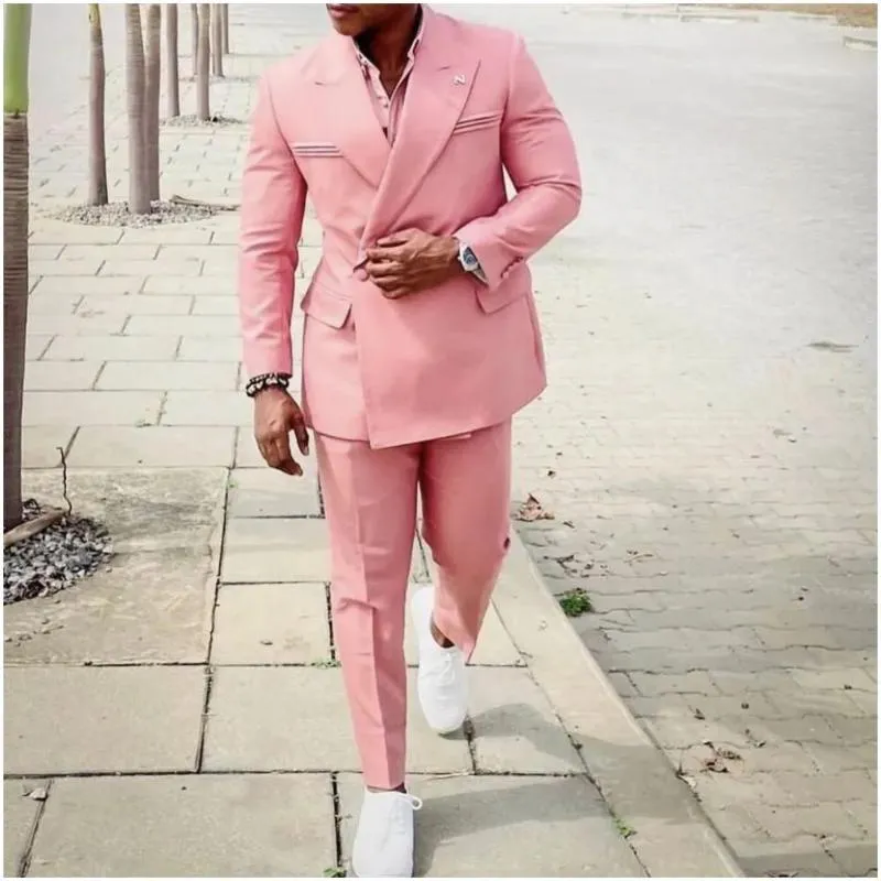 Men's Suits Luxury Full Suit Latest Design Blazer Sets 2 Pieces Slim Wedding Dresses Groom Summer Holiday Style Formal Man Clothing