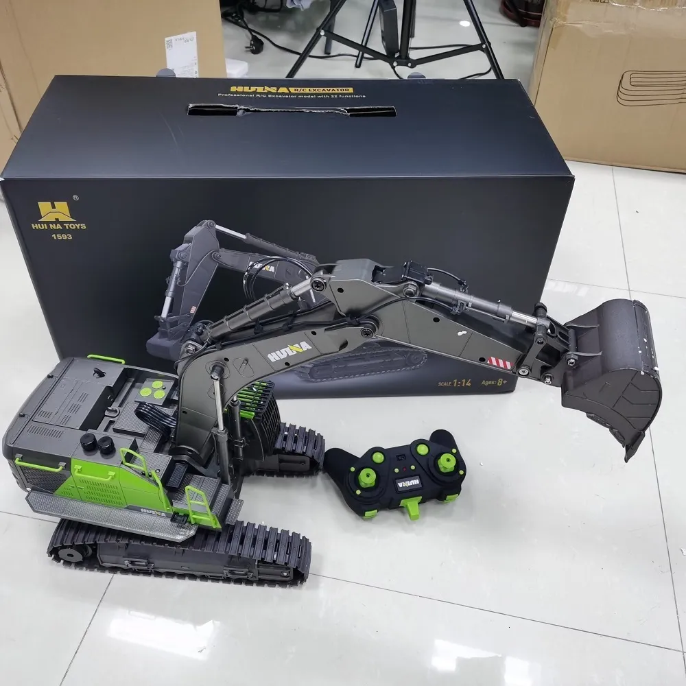 ✩.*˚RC✩.*˚ Electric RC Car 1 14 HUINA 1593 582 RC Excavator Dumper Truck