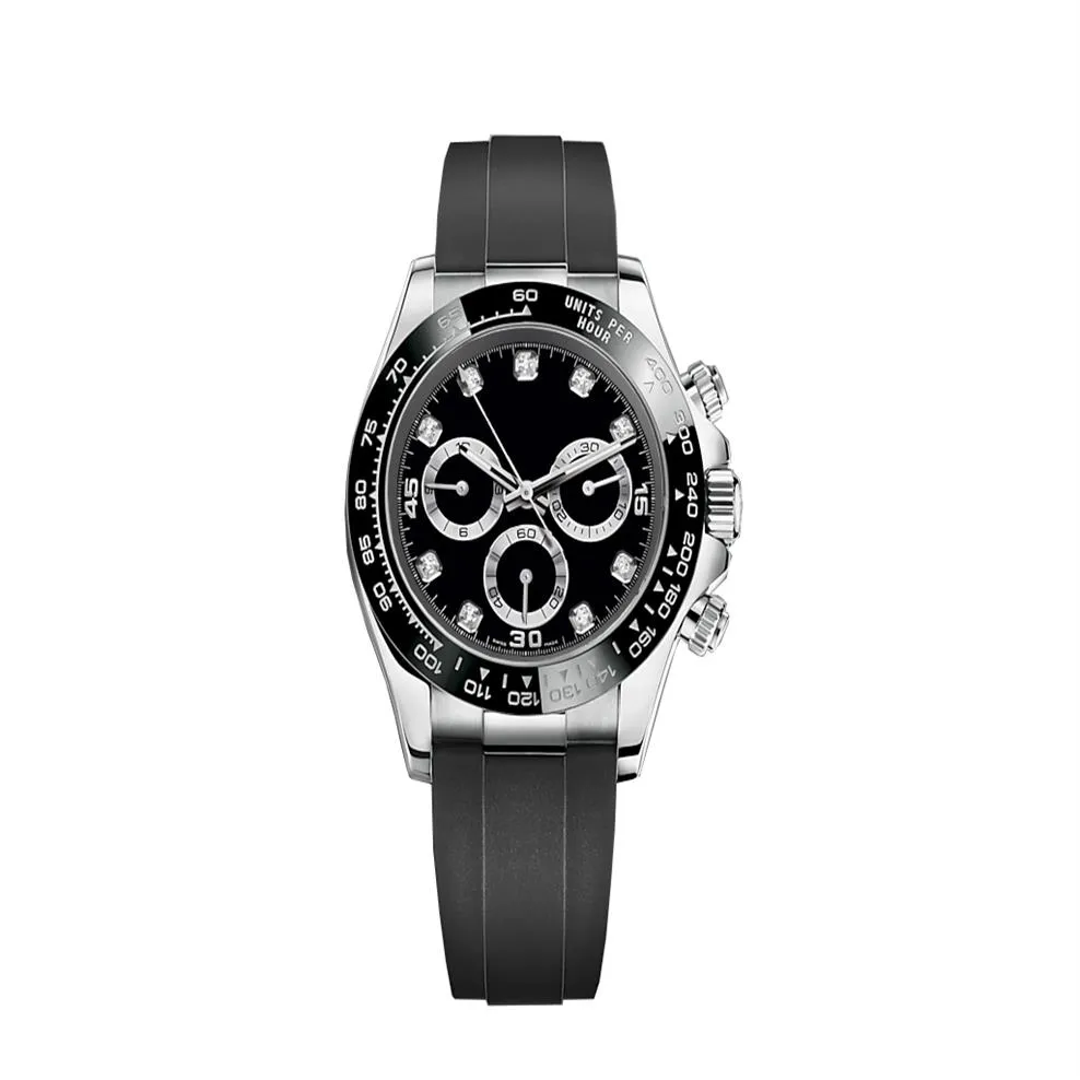 Relógio de 20 cores, diamante, preto, 40 mm, pulseira de borracha, masculino, todos os subdials, função de trabalho, relógio automático, mecânico, para homens, Wish G248f