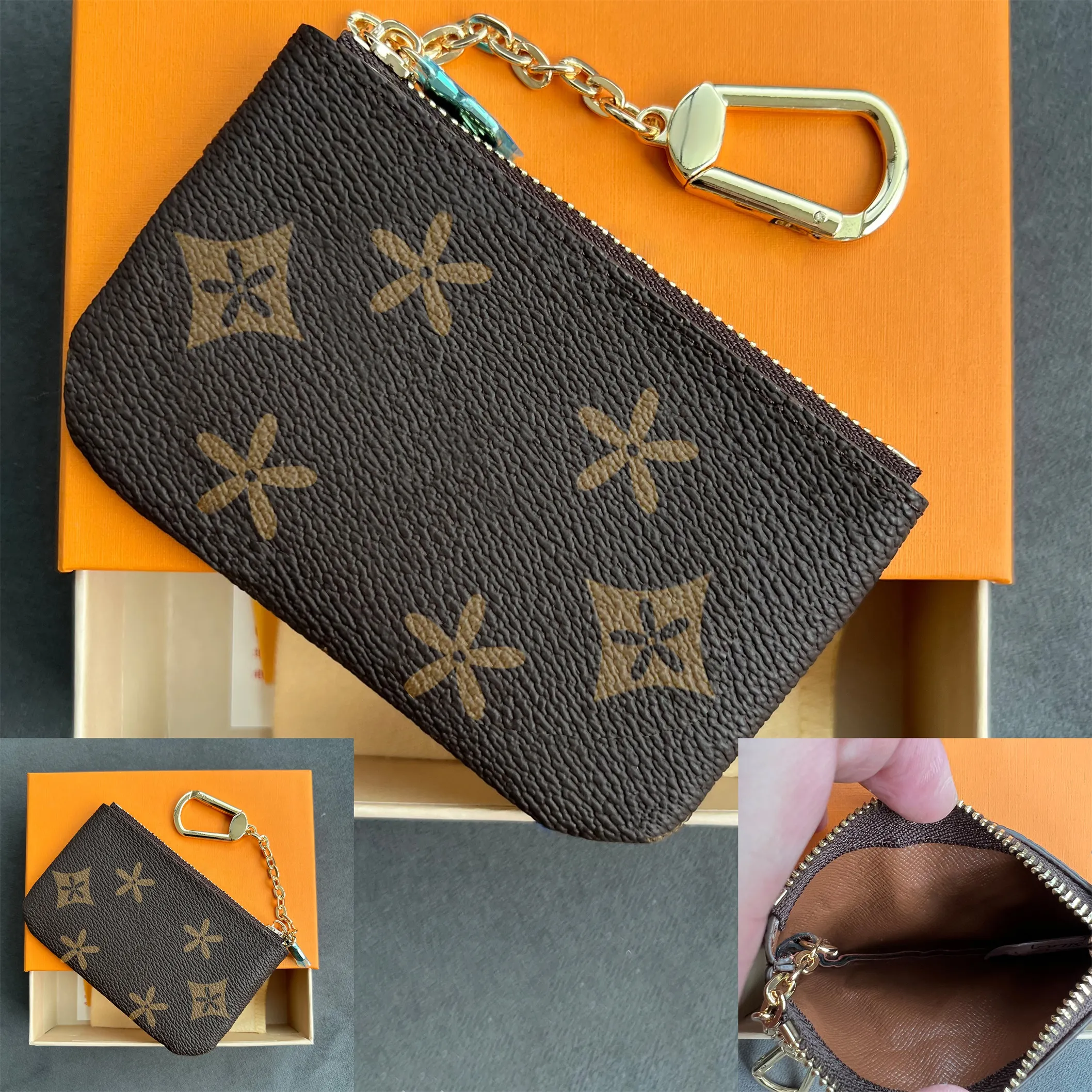 Luxurys Womens Card Holder Keychain本革旅行者デザイナージッパーウォレットコイン財布キーポーチハンドバッグM62650財布メンズパスポートホルダーウォレット