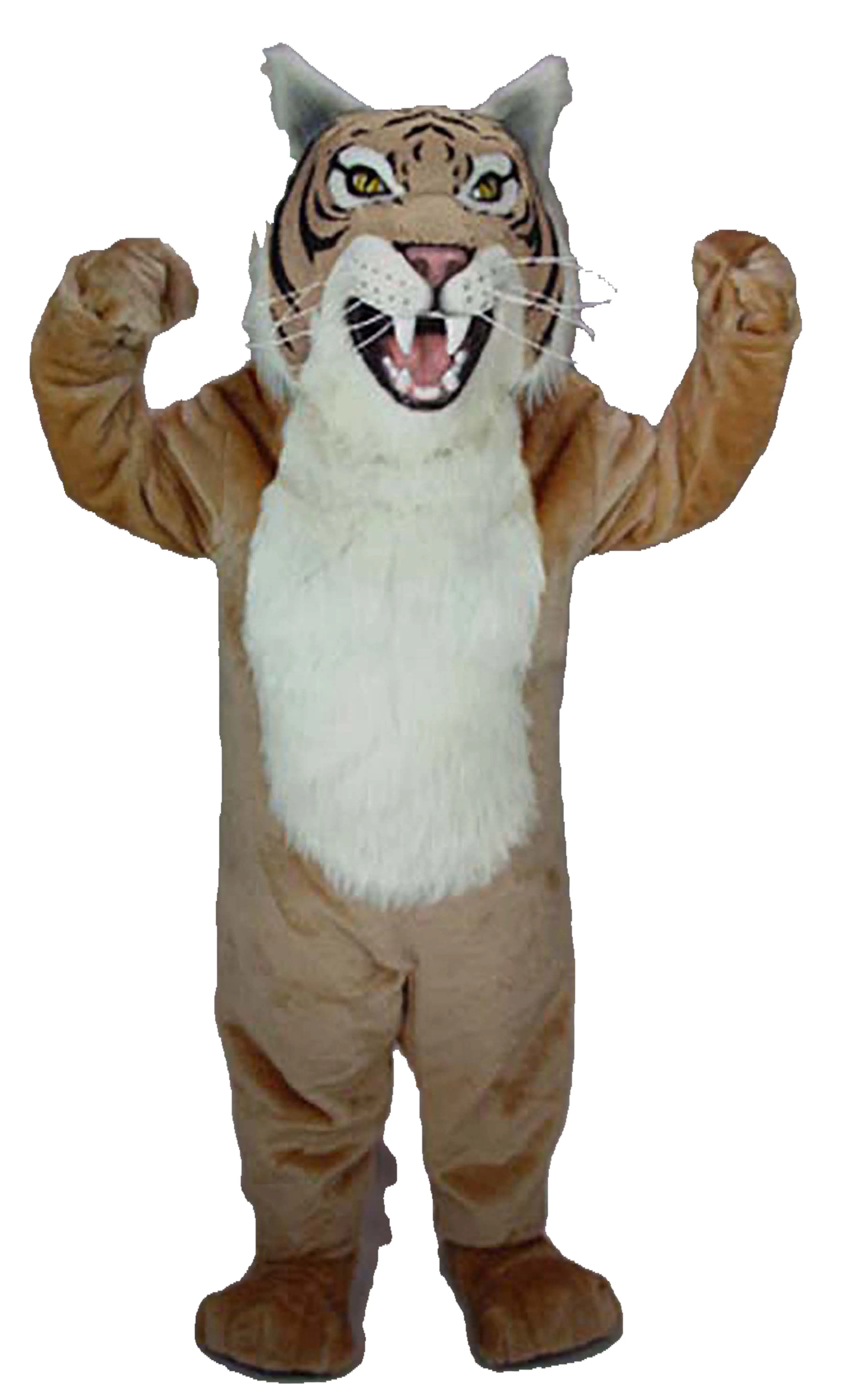 Halloween High quality TAN WILDCAT Mascot Costume Cartoon Fancy Dress fast shipping Adult Size