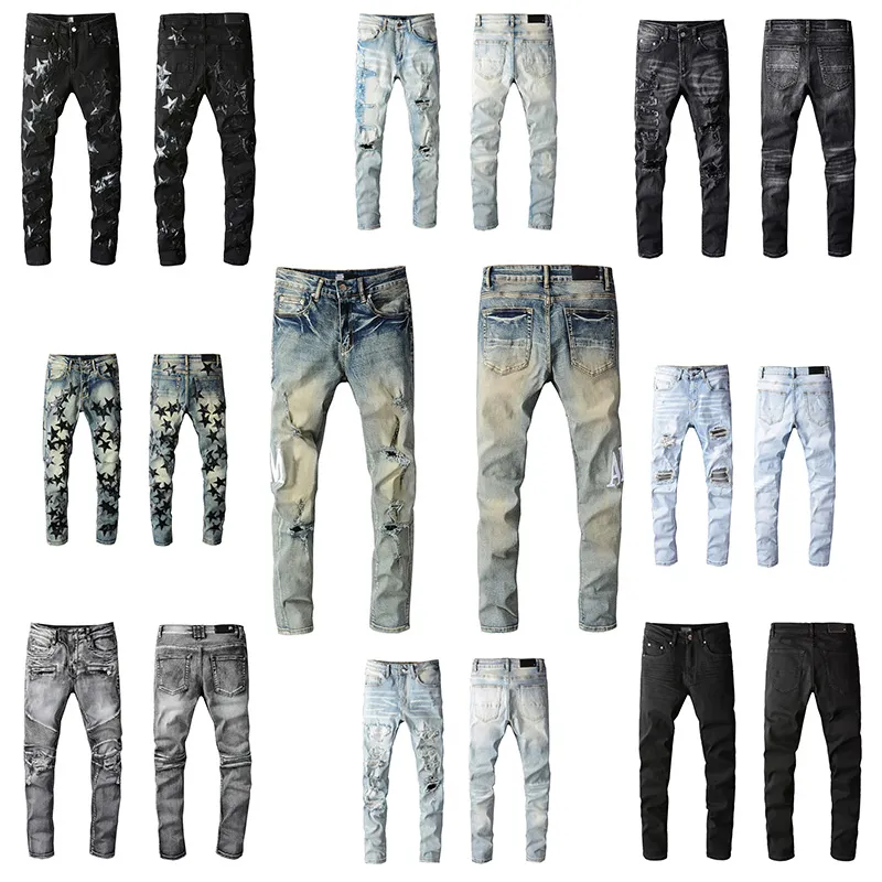 Miri Jeans Heren Designer Jeans Hoge Kwaliteit Mode Dames Luxe Designer Denim Broek Man Joggingbroek Gescheurde Broek megogh CXD2307291