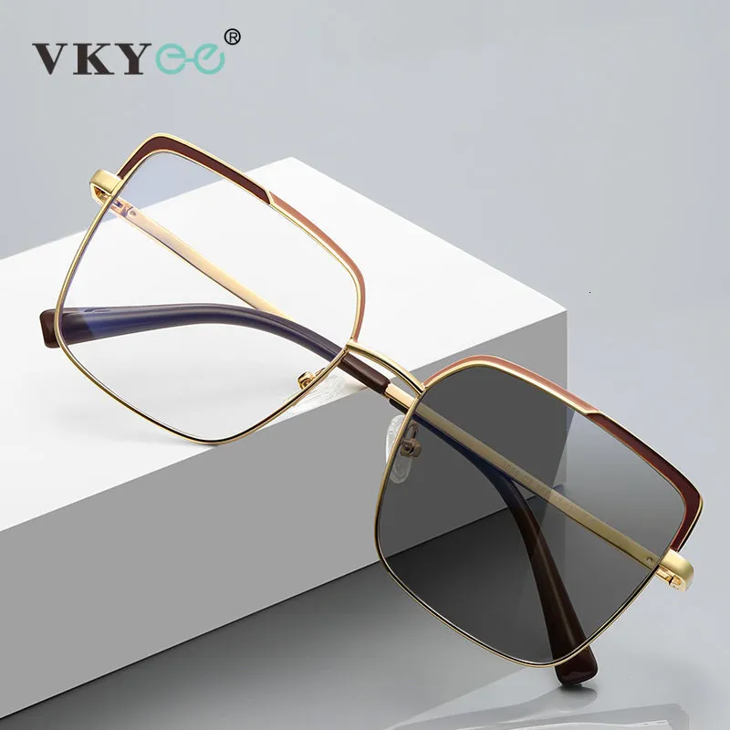 Okulary przeciwsłoneczne ramy VKYEE Modne unisex p chromowe odczyt Glasse S Square Duża ramka Niestandardowa recepta Anti Blue Light Okulasy 3096 230729