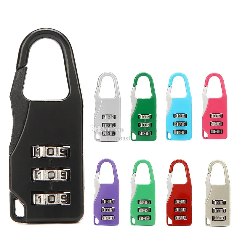 100 stücke 3 Mini Zifferblatt Ziffernschloss Zahlencode Passwort Kombination Vorhängeschloss Sicherheit Travel Safe Lock DH88