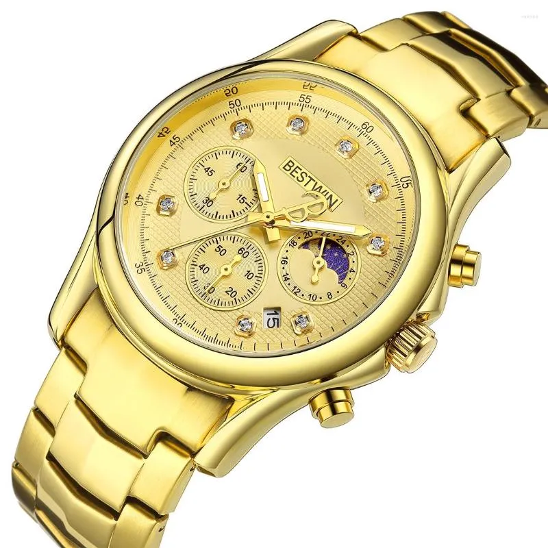 Orologi da polso Orologio da uomo di lusso Orologio da polso al quarzo da uomo di moda Marchio classico Orologio da uomo in oro pieno con diamanti Reloj Steampunk Orologi Orologio da uomo d'affari