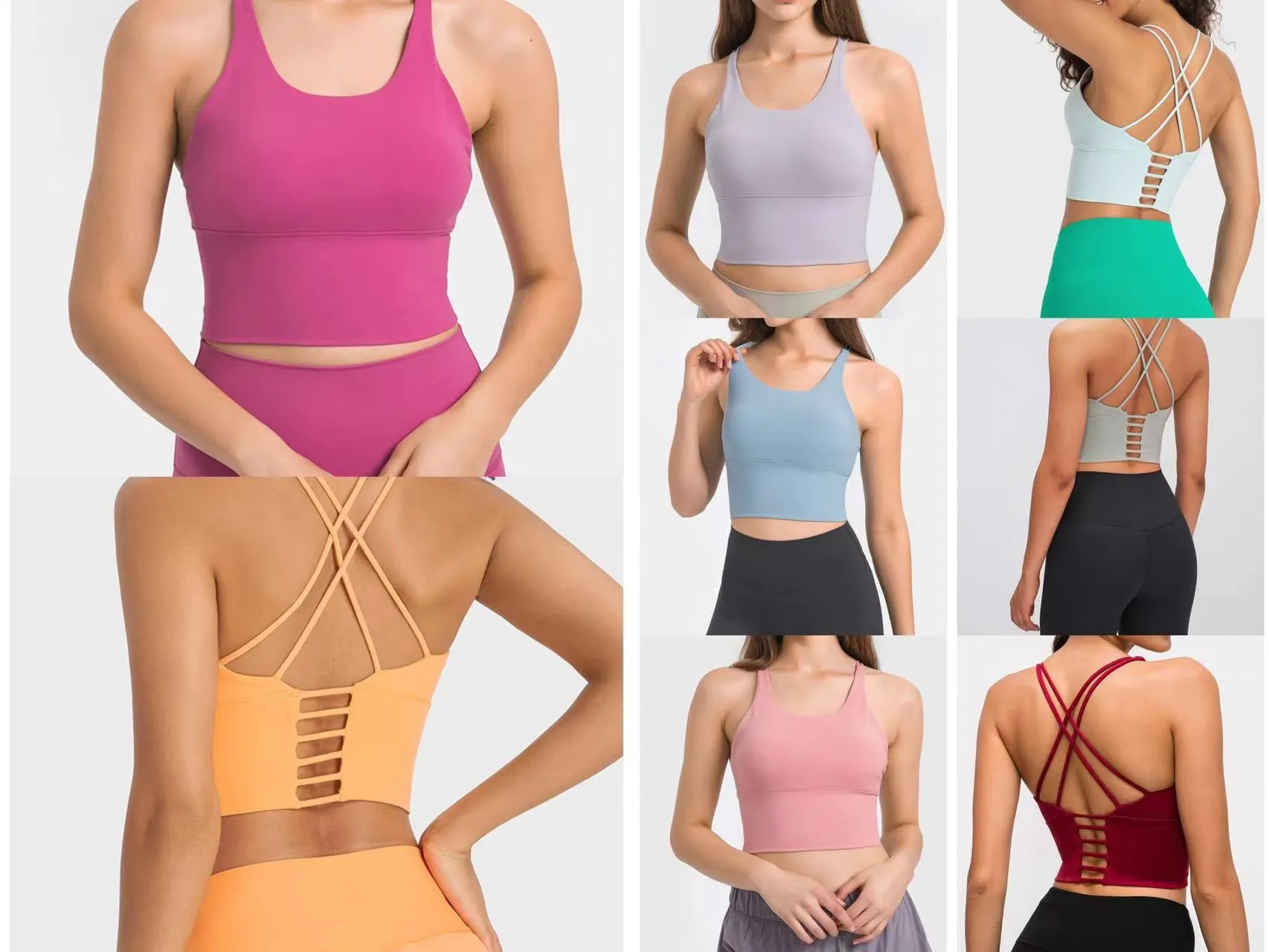 Lu Yoga Bra Sports Bra Full Cup Cuper Dry Top Top Top Shockproof Cross Back Push Up تمرينات صدرية للنساء الصالة الرياضية الجريان للياقة البدنية