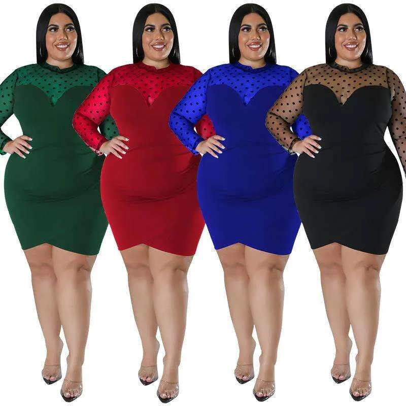 Large Size Sexy Busty Nightclub Womens Dress Mesh Multi Colored Arrival