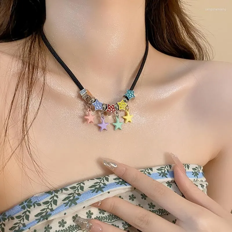 CHOKER MINI Красочные кисточки для ожерелья для плетения веревочной шеи