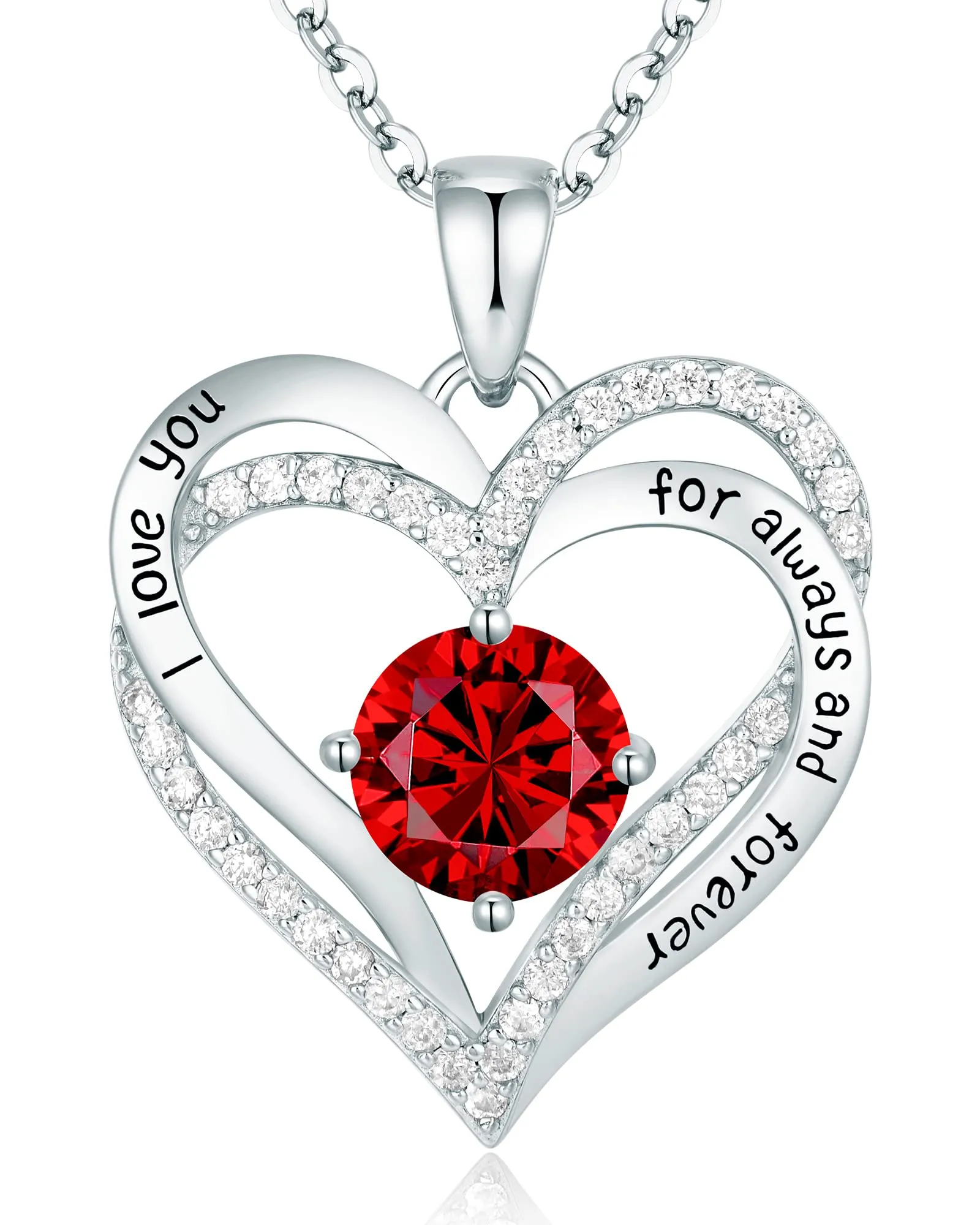 CDE Forever Love Collane con ciondolo a forma di cuore da donna in argento sterling 925 con pietra portafortuna in zirconia, gioielli regalo per donne mamma fidanzata ragazze lei D43250