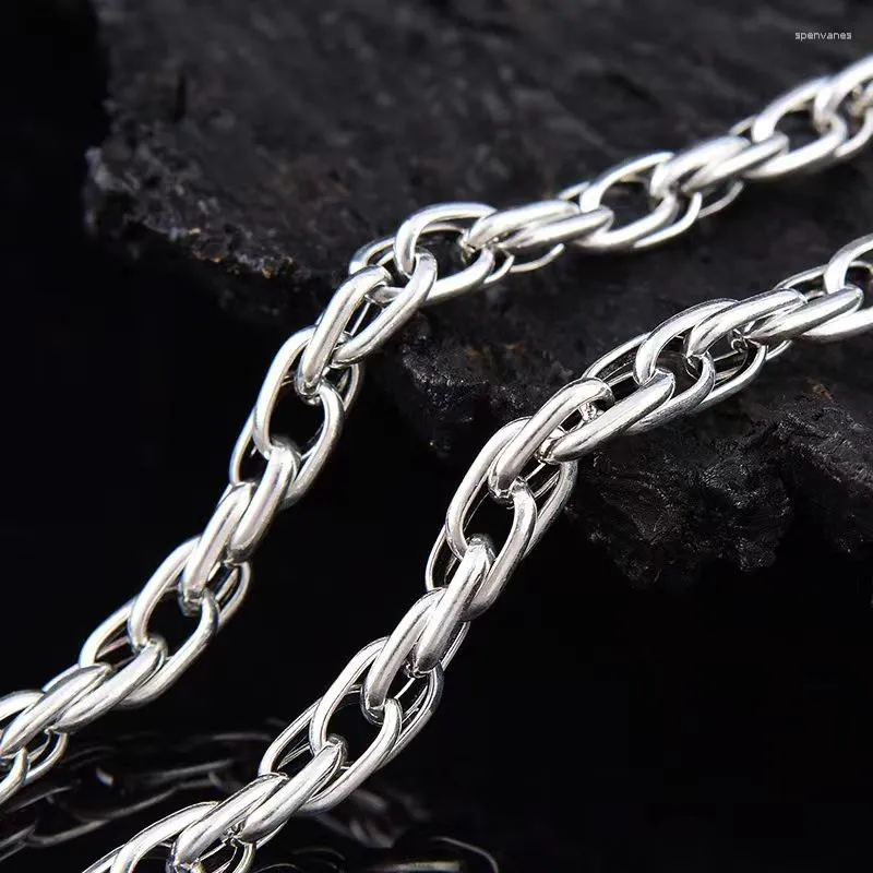 Chaînes Vintage gothique Punk mâle S925 colliers en argent Sterling pour hommes Hip Hop fête d'anniversaire bijoux accessoires