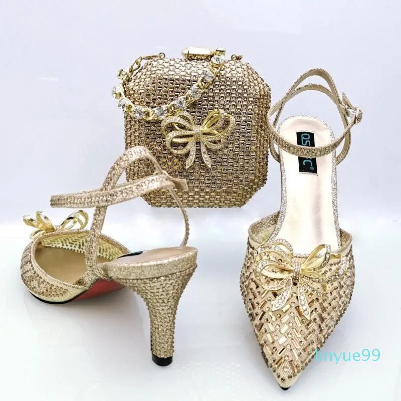Designer Dress Shoes Italian And Bag Set African Wedding Shoe