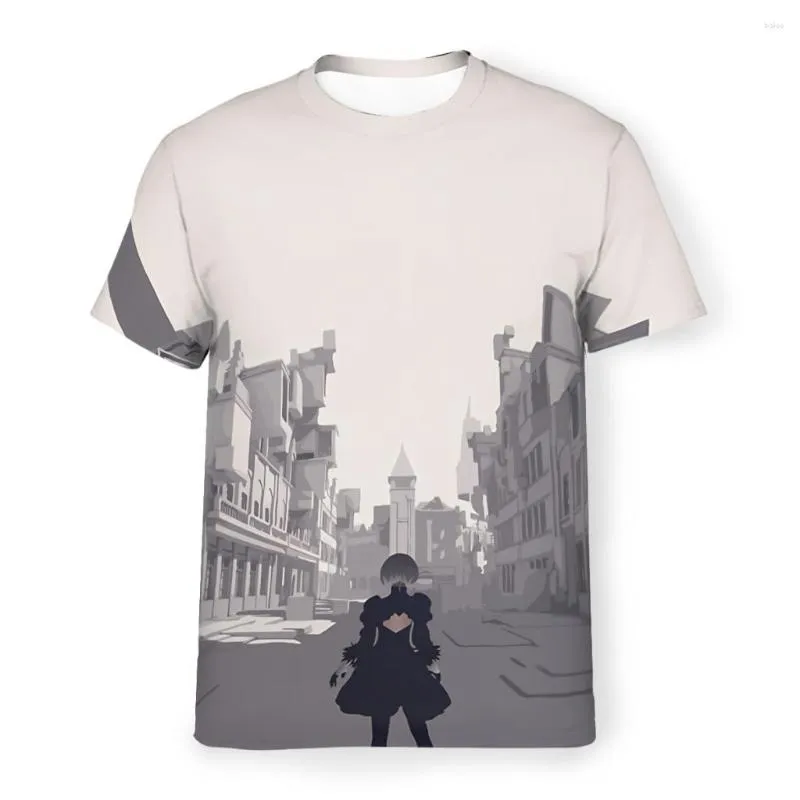 Men's T Shirts Copied City Polyester TShirts Nier Men Graphic Tops Thin Shirt O Neck