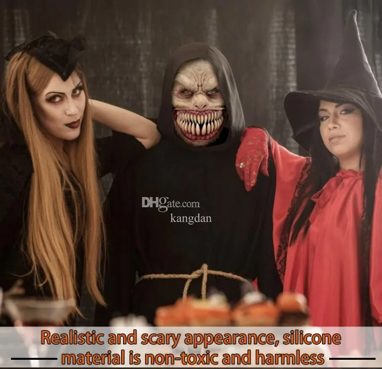 Máscara assustadora realista fantasia de halloween látex headwear para adulto fantasia adereços de festa horror engraçado festa cosplay máscara do mal máscara de capacete velho