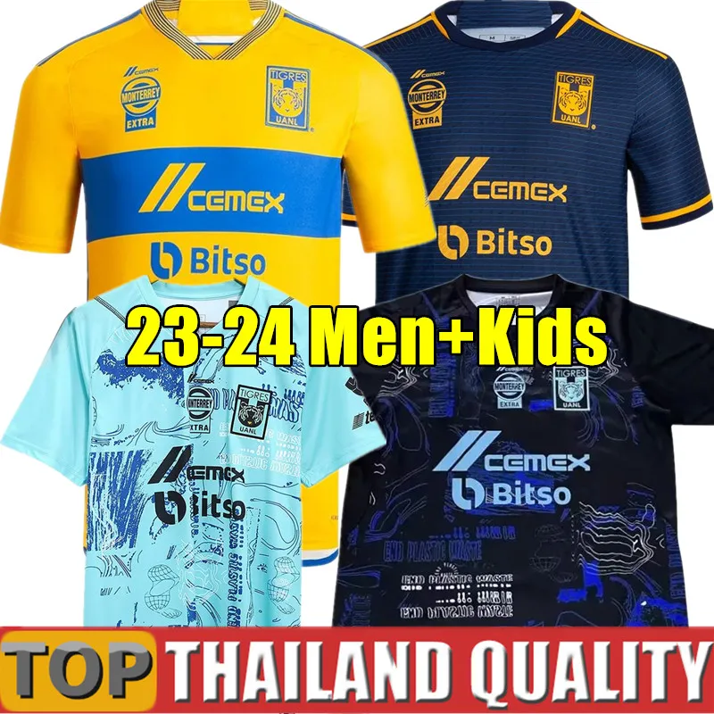 23 24 Gignac Tigres Uanl 축구 유니폼 팬 팬 플레이어 홈 어웨이 홈 어웨이 vargas aquino pizarro nicolas f. thauvin 축구 셔츠 Maillots 골키퍼