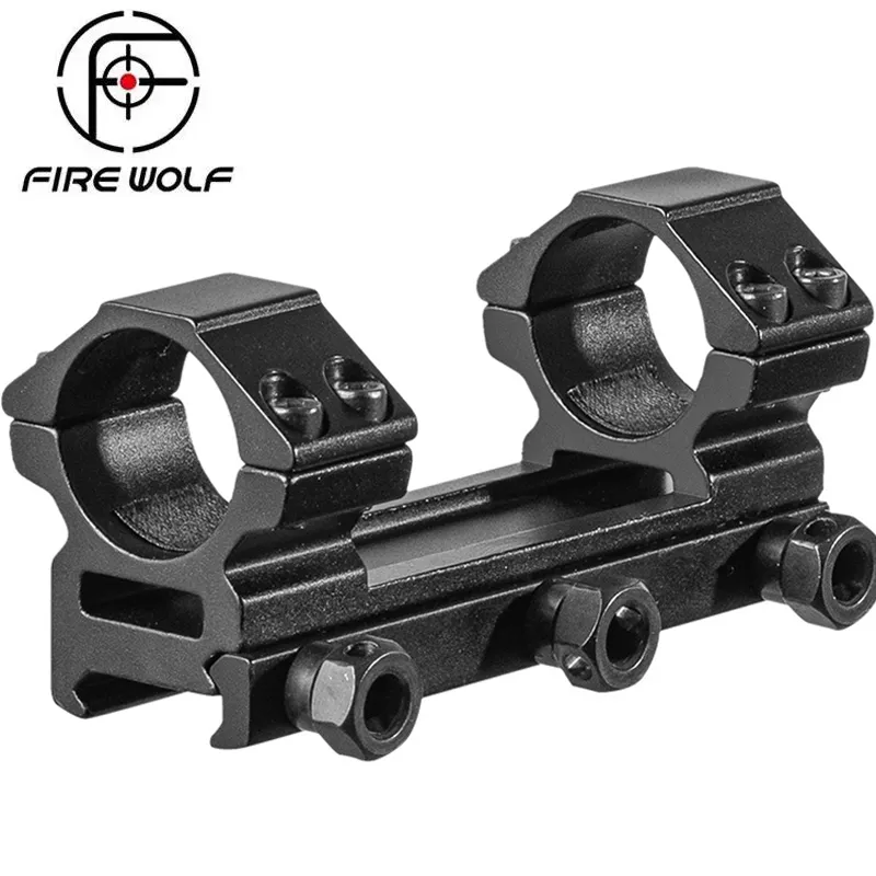 FIRE WOLF 25,4 mm 1 "Dual Ring Middenprofiel See-through 20 mm Weaver Picatinny Rail Scope Mount Jacht Accessoires