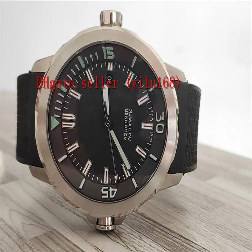 TOP Qualität 42mm Datum IW329001 ozean Schwarzes Zifferblatt Automatische Herrenuhr 316L Stahlgehäuse Kautschukband Sportuhren Saphir Wristwatc277i