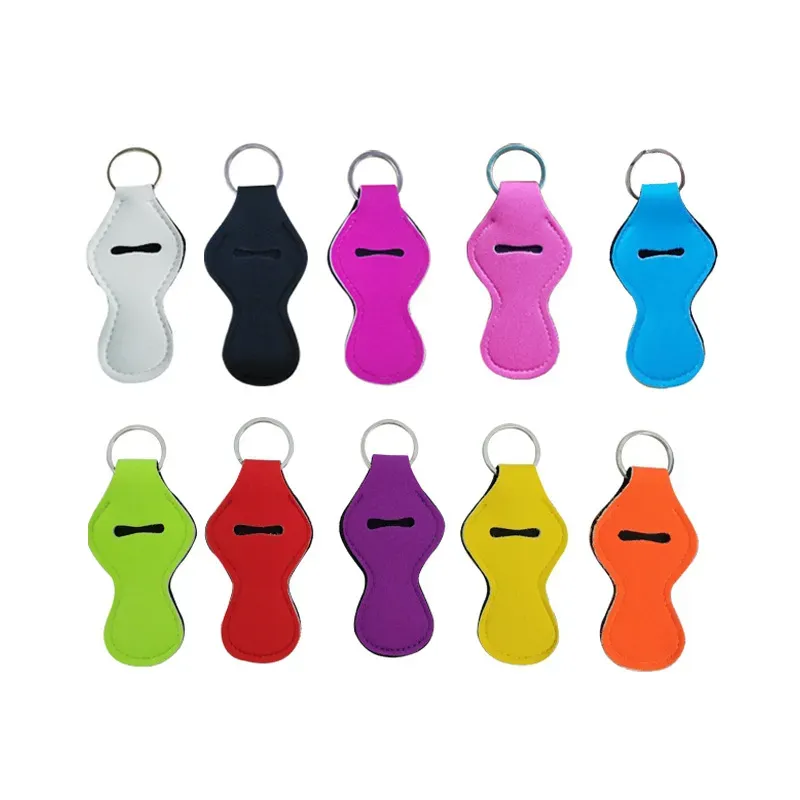 Neoprene Lipstick Keychain Sublimation DIY Chapstick Holder Personal Chapsticks Wrap Key Ring Sleeve Holder Party Favor YFA2901