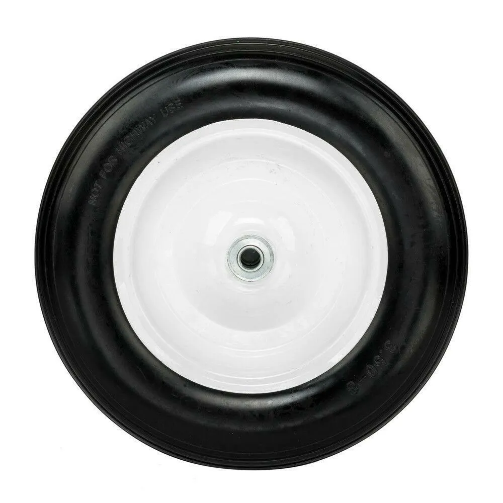 14.2" Flat Free Wheel Brouette Brouette Pneu Solide Mousse 5/8 Essieu Chariot Wagon NEUF