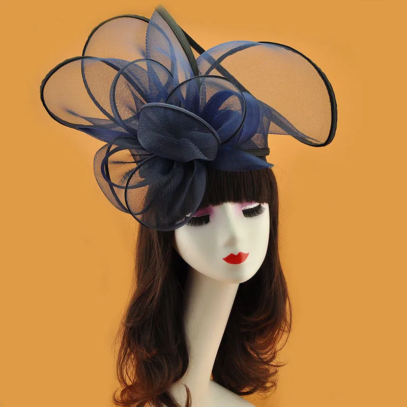 Stingy Brim Hats European Fascinator Hat Headwear 17 Colors Elegant Ladies Mesh Gauze Flower Fascinators Cocktail Horse Race Party Women 230729