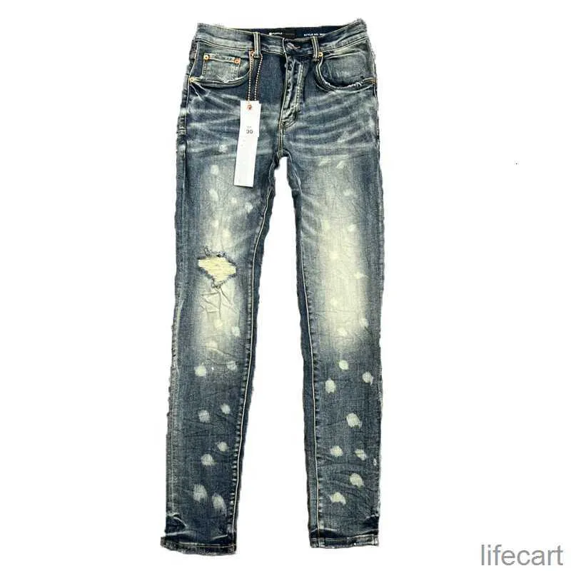 Дизайнерские мужские фиолетовые джинсы хип-хоп моды молнии застежки-молния Джинсы брюки ретро разорванный склад