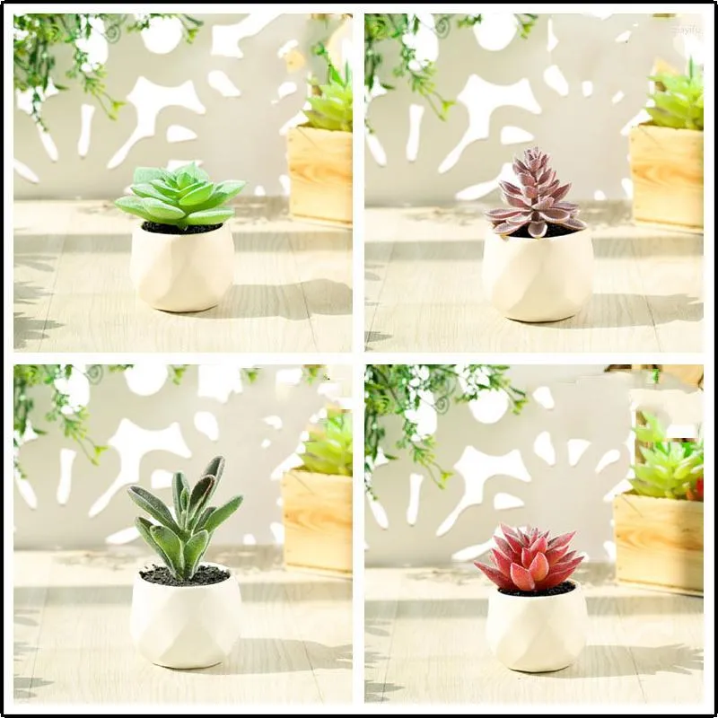 Fleurs décoratives 4 combinaisons de fausses mini simulation succulentes bonsaï ornements créatifs