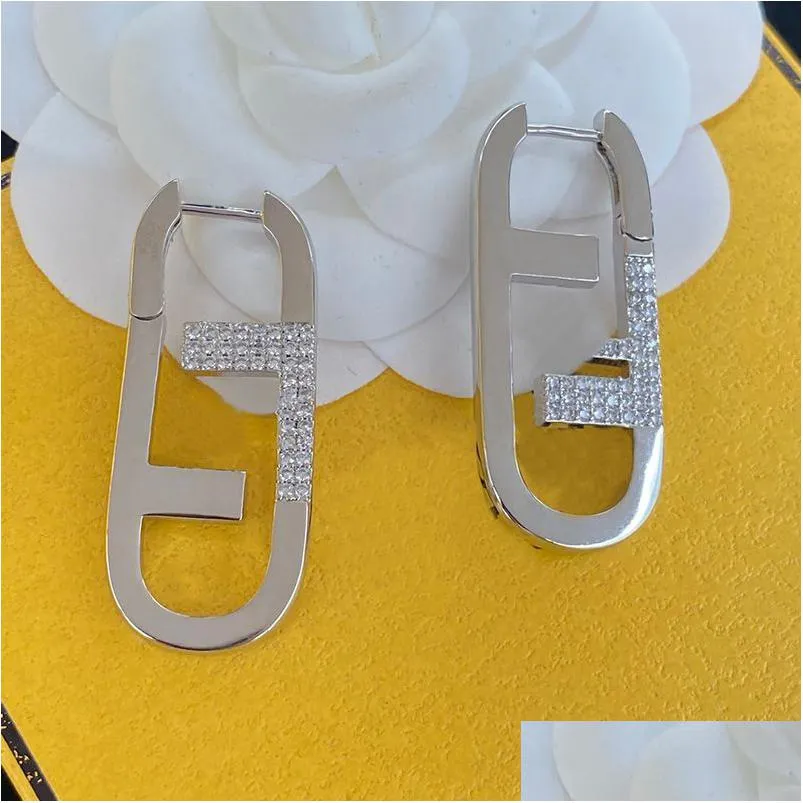 Hoop Huggie Luxury Earring Designer Jewelry For Women Gold Earrings 925 Sier F Dangle Diamond Stud Earings Engagement Orecchini Lo Dhkju