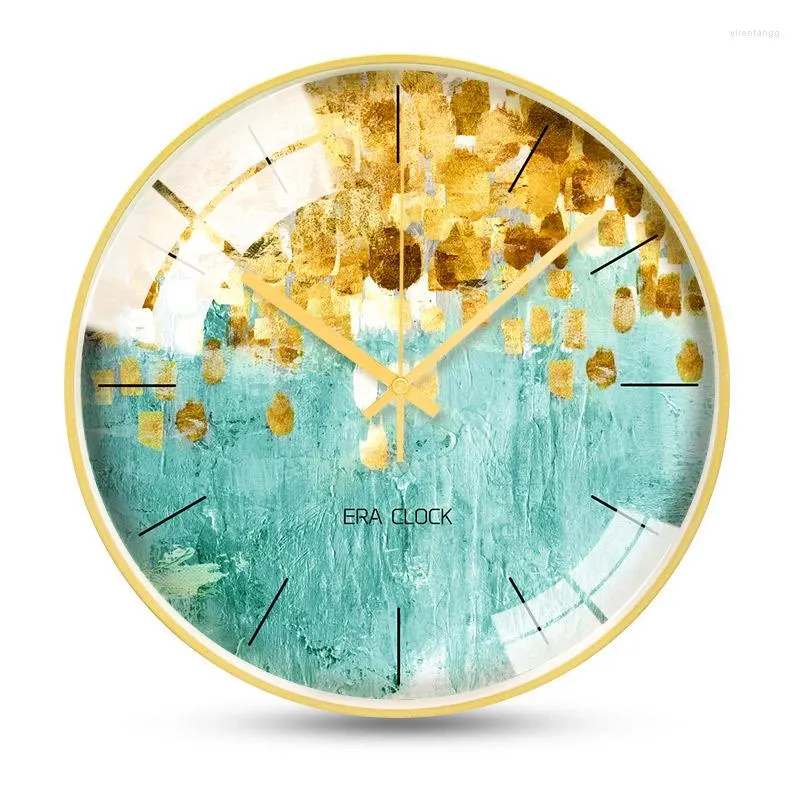 Wall Clocks Nordic Clock Art Creative Gold Modern Vintage Home Decor Kitchen Fashion Small Fresh Light Luxury 50W36