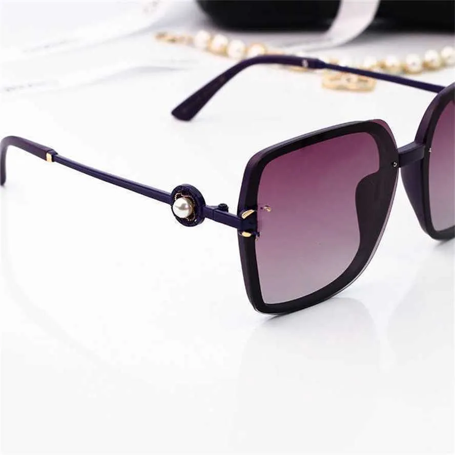 50% Rabatt auf Großhandel der neuen Sonnenbrille für Frauen kleiner Duft Perle Sonnenvisor polarisierte Ins Runde große Gesicht dünne Sonnenbrille