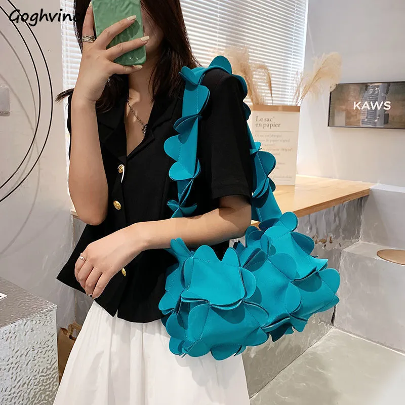 Evening Bags Shoulder Women Solid Color Nylon Fabric Petals Korean Style Design Fashion Brand Ins Underarm Female Outdoor Hobos Trending 230729