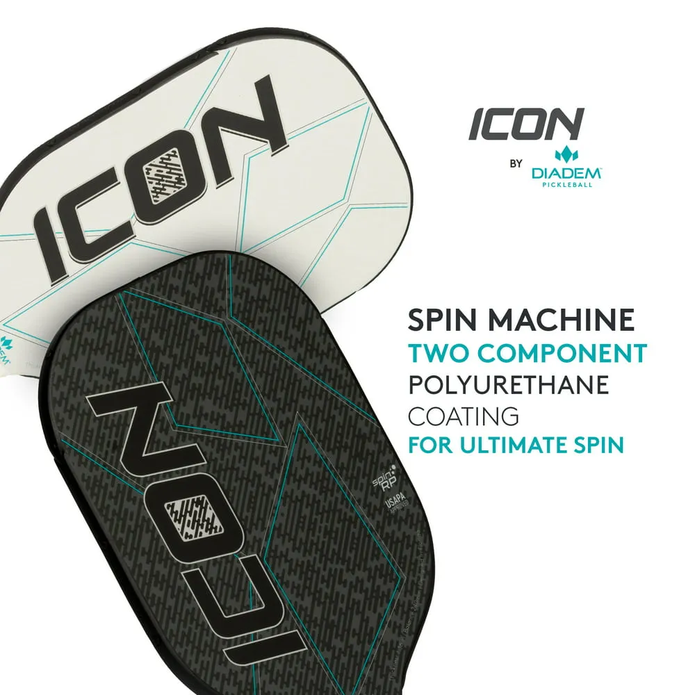 Icon Pickleball Paddle,Liteweight Carbon Fiber 7 7 oz, Blue Miami Vice