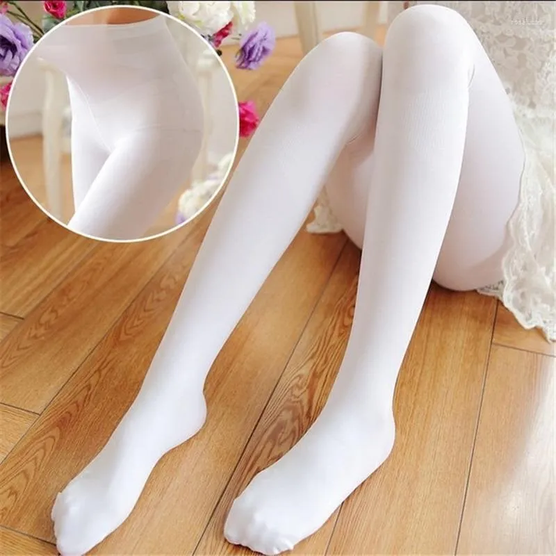 Femmes chaussettes doux Lolita rayure Nylon bas Sexy mince collants blanc résille femme haute collants sans couture bas de corps