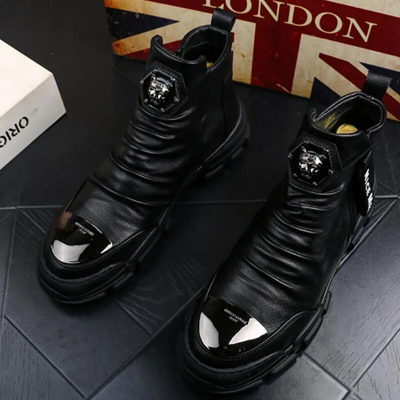 Premium Leather High Top Sneakers: New Men's Ankle Boots, Shop Now! Best  Seller!