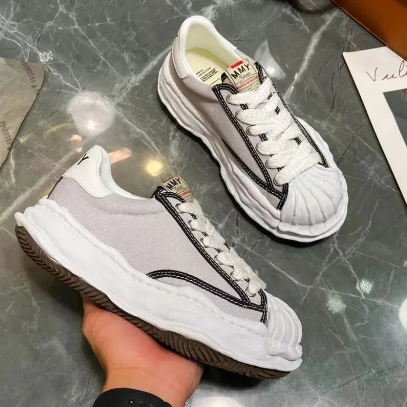 Mihara Yasuhiro Shell Toe Skate Shoes: Canvas Low-Top Casual