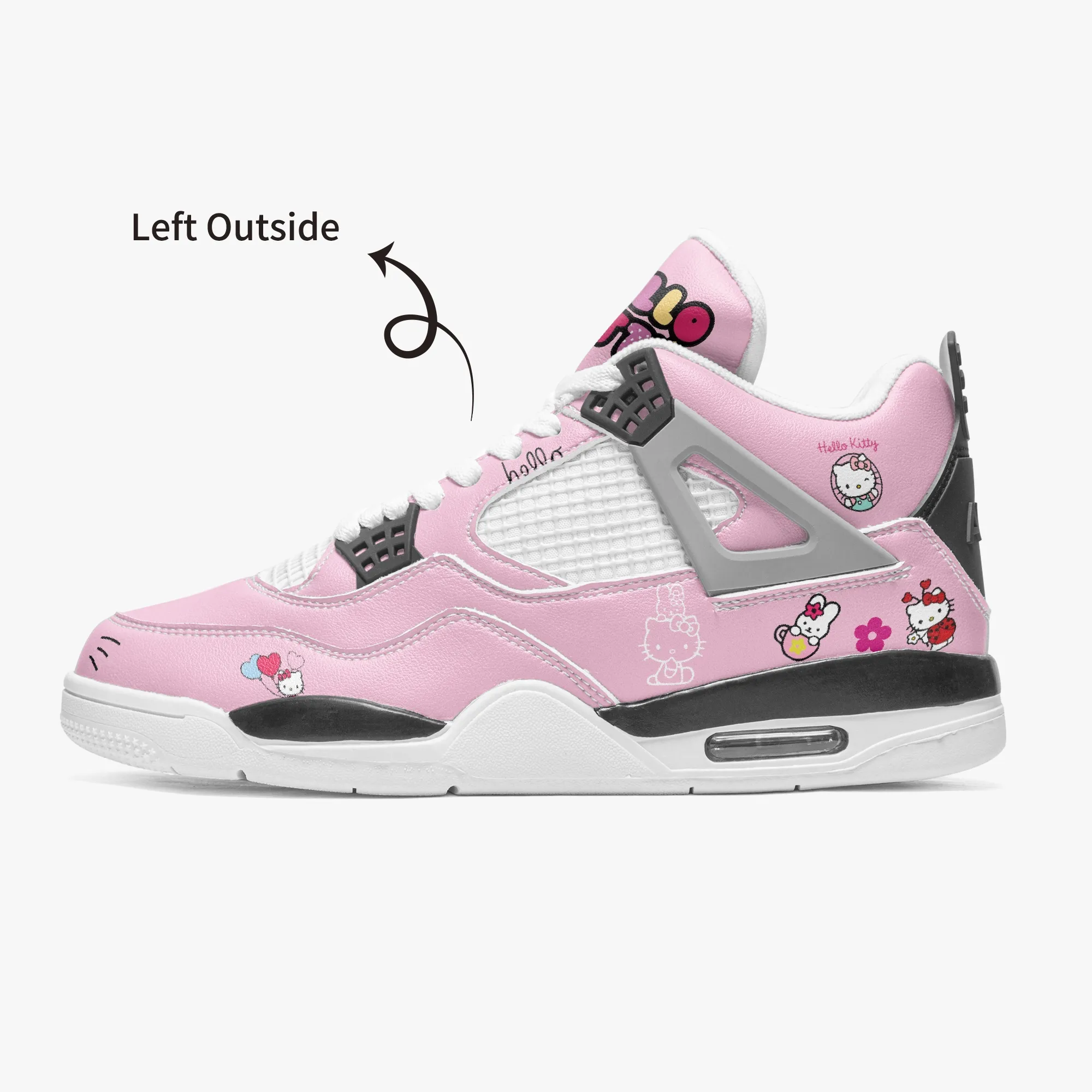 Scarpe da basket fai-da-te maschi da donna rosa carino ciao golochi allenatori gatti sport all'aperto 36-46