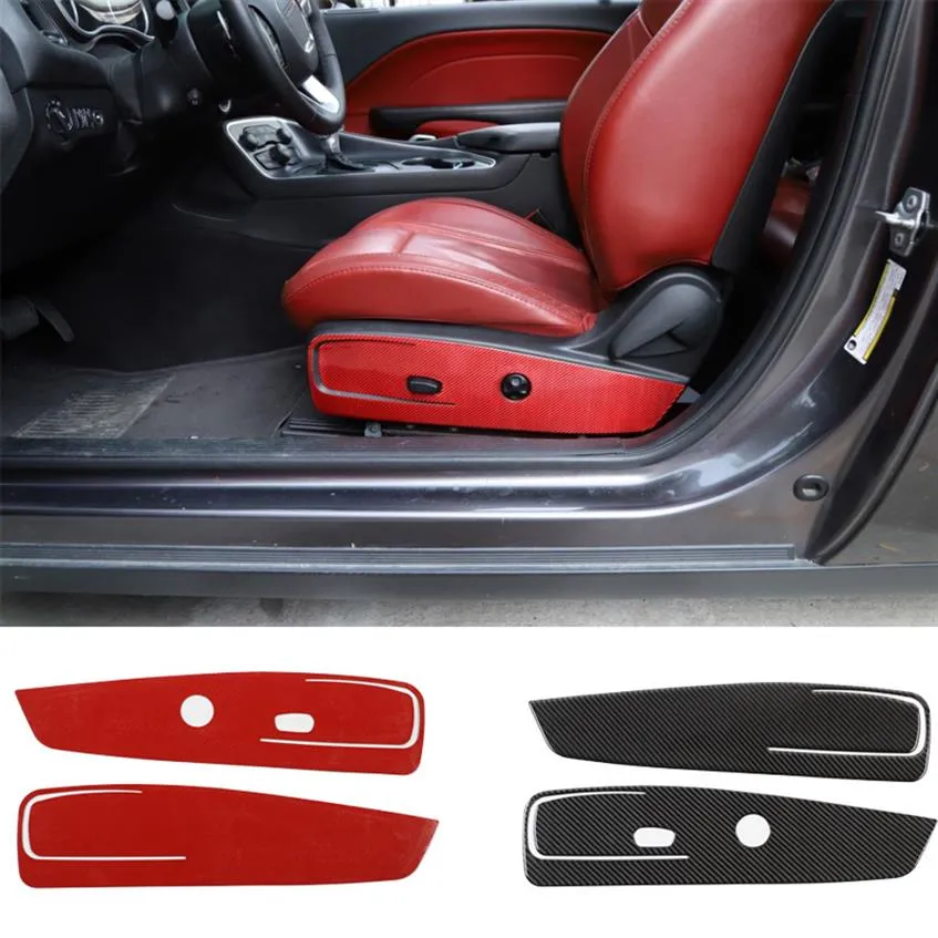 Carbon Fiber Car Front Seat Side Panel Decoration Sticker for Dodge Challenger 11 Interior Accessories289J