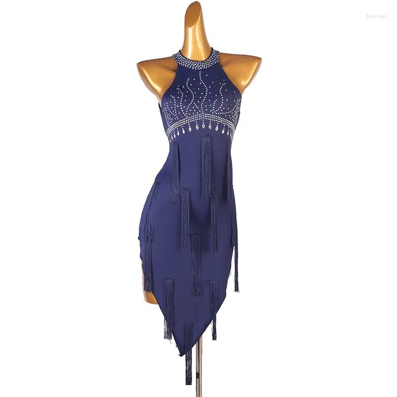 Stage noszenie letnie niebieskie sukienki dla kobiet latynoskie taniec długie ubrania spódnica (spandex) Dostosuj kostiumy nowoczesne