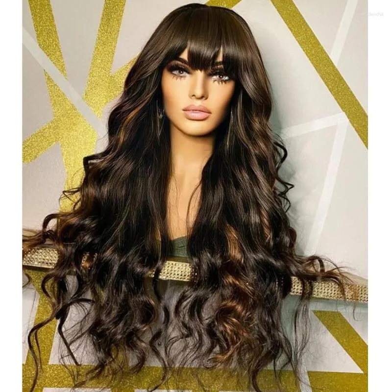 Remy 150% Ombre perruques de cheveux humains avec une frange 1B / 30 Highlight 13 4 Lace Front Wavy Fast