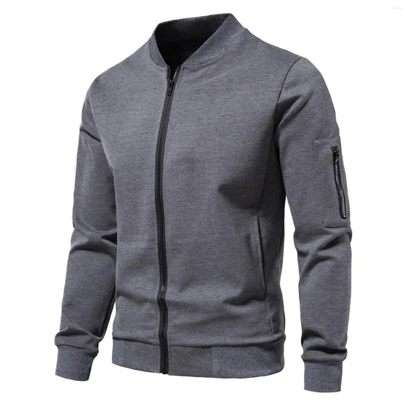 Hommes Vestes Hommes Casual Fermeture Éclair Couleur Unie Col Mince Chaud Veste Cardigan Pardessus Hommes Tricots Femmes Pull