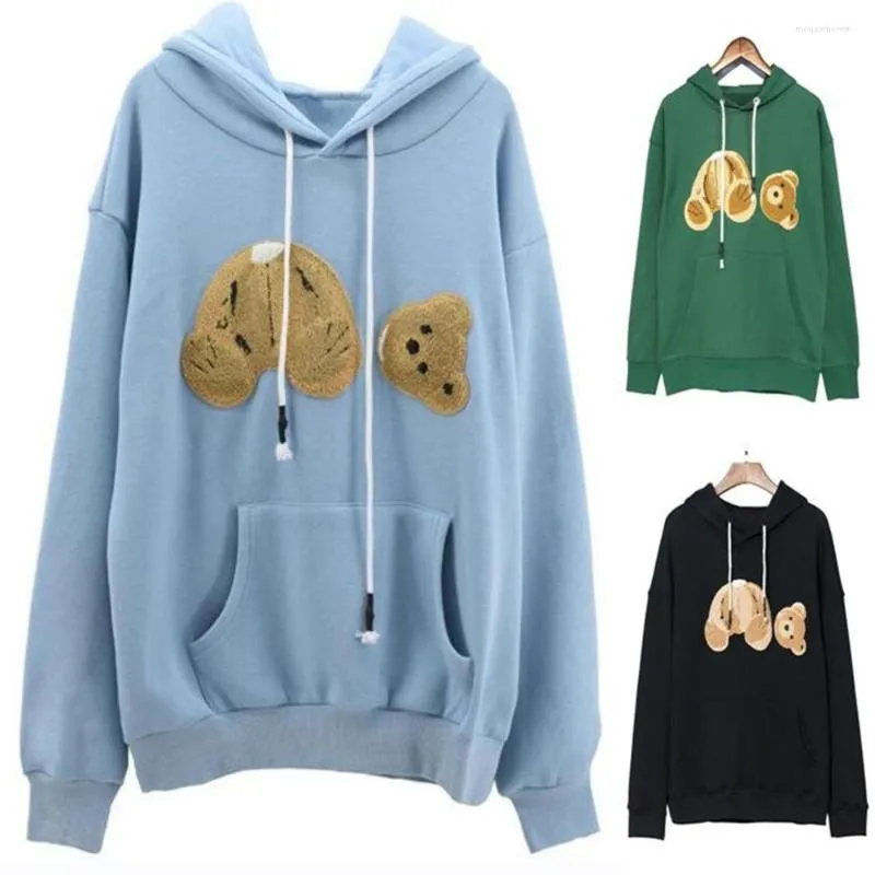 Sweats à capuche pour hommes poilu cercle Style ange lettre tête coupée ours dessin animé et sweat à capuche ample à manches longues pour femmes Couple vêtements Autu