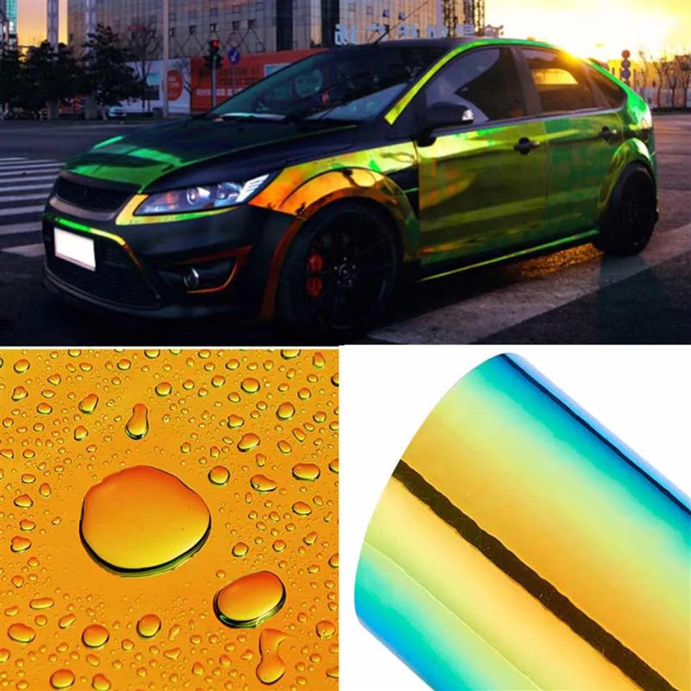 Cambia colore Camaleonte Adesivi per auto Colore lucido Pellicole per carrozzeria auto fai-da-te Vinile Car Wrap Decal Air Release Film247z