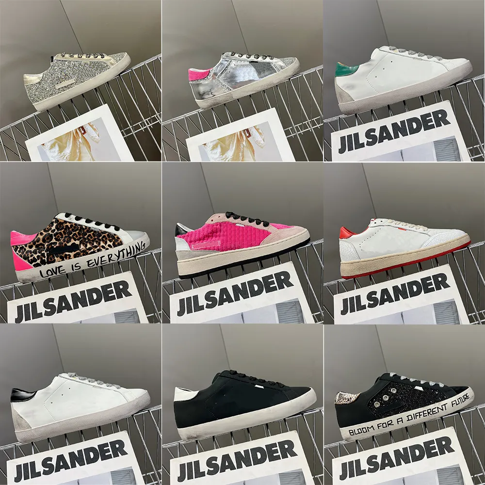 Nouvelle version Italie Marque Casual designer Chaussures Femmes Super Star Chaussures de luxe Golden Sequin Classic White goose Do-old Dirty fashion Man on cloud shoes sneakers avec boîte