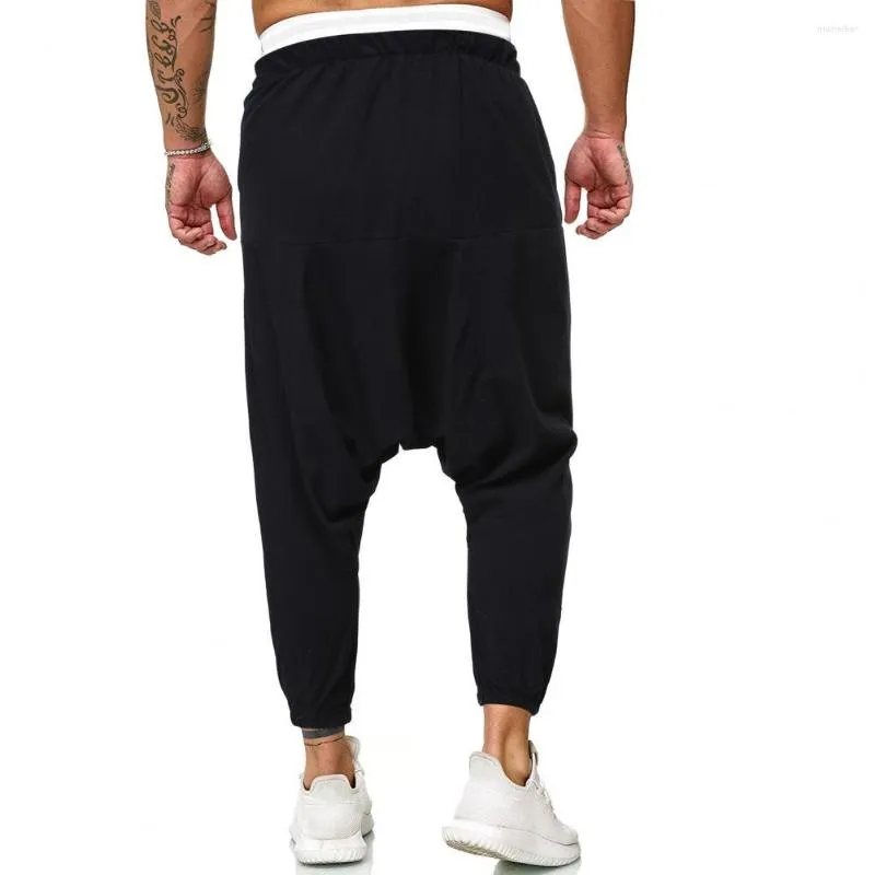 Men's Pants Men Trousers Cool Oversized Loose Pure Color Clothes Cross