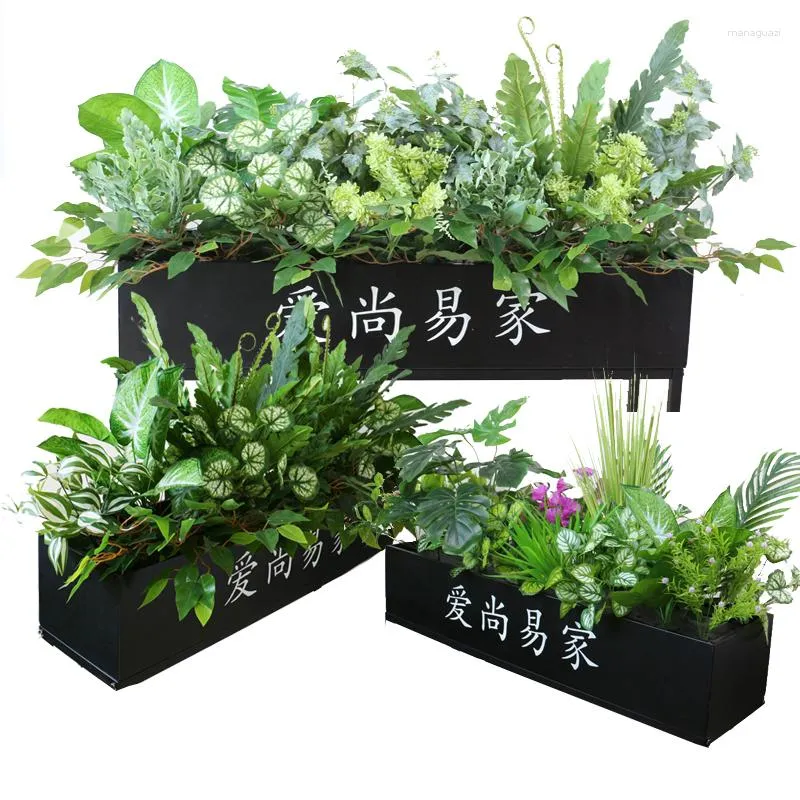 Decorative Flowers Biomimetic Plant Landscaping Fence Flower Partition Outdoor Box Artificial Green Pot
