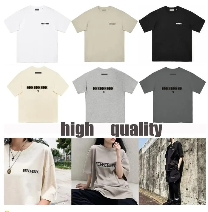 Camisas masculinas T Shirt Man Shirt Designer Tshirts Top Woman Tee para Lovers Carta Manga Curta Gola Redonda com Botão de Ombro Moda Hip Hop Algodão Preto Feminino