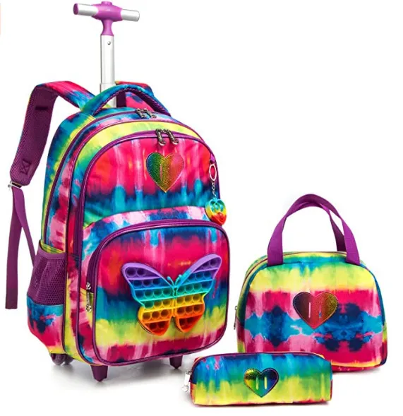 Zaini Bambini 3 Pezzi Set Zainetto Con Ruote Trolley Scuola Con Borsa Il  Pranzo Set Zaino Con Ruote Scuola Zaino Con Ruote Ragazze 230729 Da 74,53 €